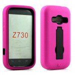 Wholesale ZTE Concord 2 Z730 Armor Hybrid Stand Case (Hot Pink Black)